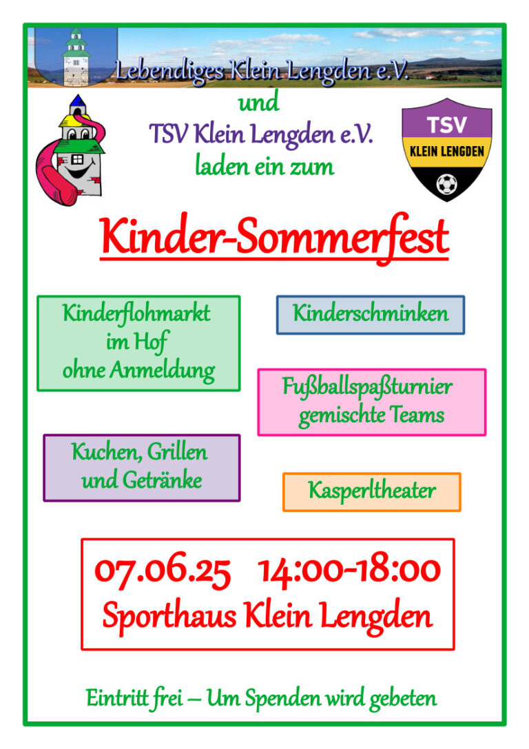 Kindersommerfest vom TSV und Lebendiges Klein Lengden e.V. am 07.06.2025