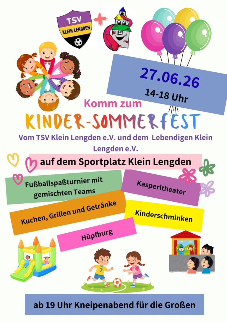 Kinder-Sommerfest Klein Lengden am 27. Juni 2026